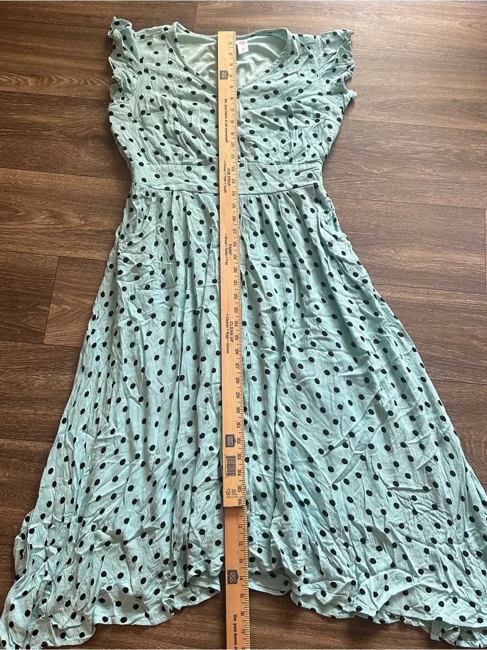 Justice teal and black polkadot retro style maxi dress Sz 20 (18/20) girls